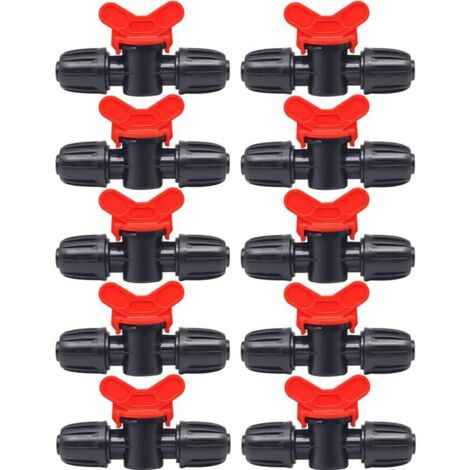 10 Pièces Vanne Commutation d'Irrigation, Irrigation Pipe Valve Switch,Robinet Barbelé Double Mâle, pour L'irrigation des Pelouses de Jardin, pour 16mm Tuyau