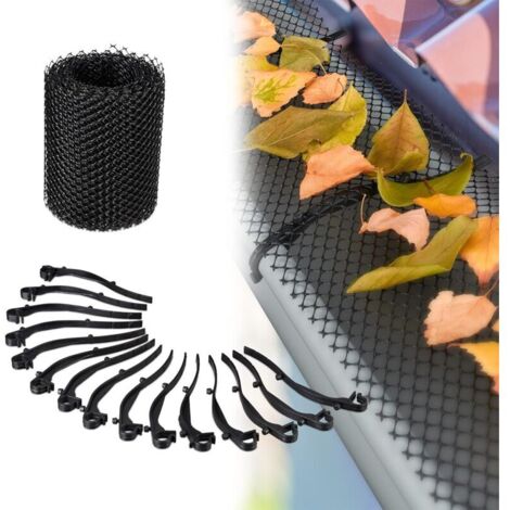 Grillage gouttière, 6 m de Long, Plastique, Protection Anti-Feuilles mortes, 16cm de Large, Pratique, 1 élément