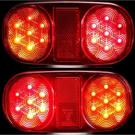 Feux de Remorque LED 12V,2pcs Feu Arriere pour Remorque LED Etanche