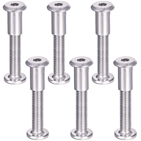 Beijiyi – Vis de raccordement pour meubles – Lot de 6 vis M6 x 35mm en acier inoxydable 304 – Fixation pour portes et lits – Filetage métrique standard