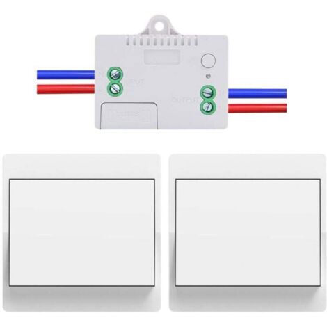 Beijiyi – Lot de 2 interrupteurs sans fil auto-alimentés – Contrôle à distance 433 MHz – Installation facile sans recâblage – Étanche pour environnements humides - 1Gang