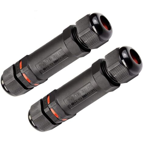 Boite de Derivation Etanche, Paquet de 2 Boitier Electrique IP68 - Boite de Jonction Ø 1mm-13mm-Facile à Installer (Noir, PVC) (1/6)