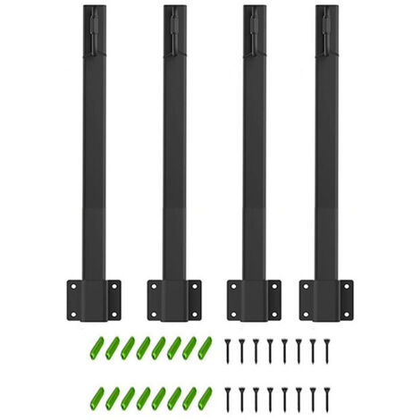 Lntyq Lot de 4 poteaux pour lampes suspendues, guirlandes lumineuses d'extérieur de 40 cm, poteaux navette d'extérieur avec crochets pour terrasse, clôture, mur, jardin, terrasse