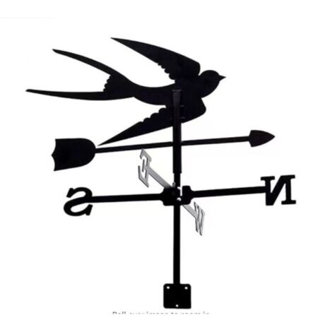 Girouette Hirondelle, girouette de décoration, kit d'indicateurs de Direction du Vent extérieur Jardin pelouse Support en métal girouette (1/4)