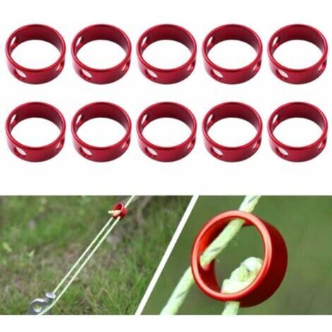 10pcs Tendeurs de Corde Tendeurs de Tente Ajusteurs de Tente d'aluminium Alliage de Cordon de Cordon Coupe-Vent Tente Tente de Corde de réglage de la Corde (1/4)