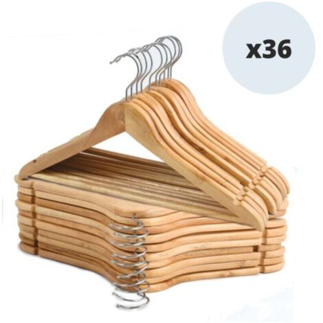 Lot de 36 cintres en bois à Tête en métal chromé pivotante MSV (1/4)