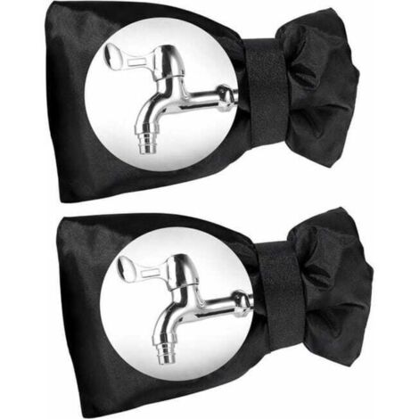 Housses de robinet d'extérieur - Protections de robinet antigel - Coupe-vent et imperméables - Adaptées à l'hiver - 18 cm x 25 cm - 2 pièces (1/4)