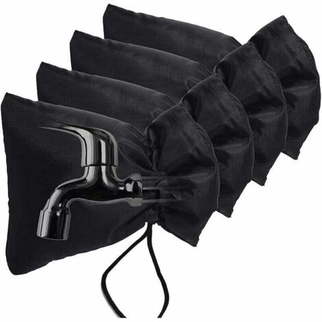 Housse de protection pour robinet d'extérieur - Protection contre le gel en hiver, matériau isolant pour robinet de jardin 51 x 20 cm, noir (1/4)