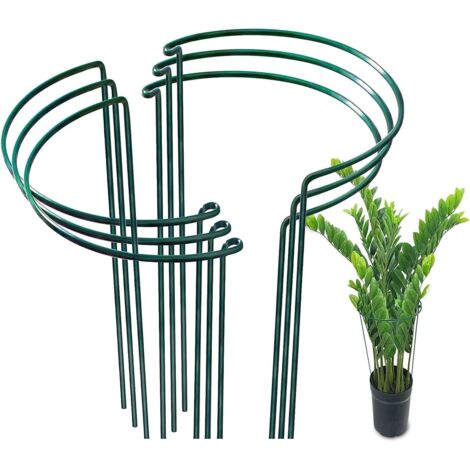 Lot de 6 Piquets Verts en Métal Demi-Ronds pour Soutien de Plantes – Pivoines, Roses, Hortensias, Tomates, Vignes et Légumes (25 x 40 cm) (1/4)