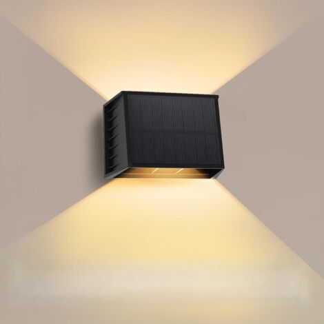 Applique Murale Solaire Extérieure Réglable Haut/Bas, 3000 K Étanche IP65 pour Jardin, Patio, Terrasse et Clôture (1/4)