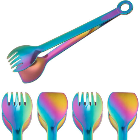 Pince de Service en Acier Inoxydable Haute Qualité – Lot de 4 Pinces Multicolores de 15,2 cm pour Cuisine, Bricolage et Organisation (1/4)