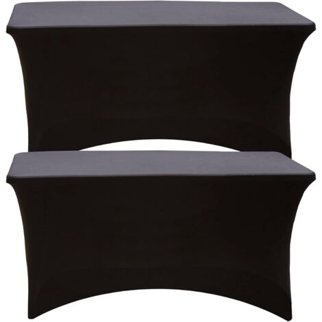 Lot de 2 nappes rectangulaires en élasthanne ajustées 122 x 76 cm, lavables, infroissables, idéales pour événements et tables de 1,2 m (1/4)