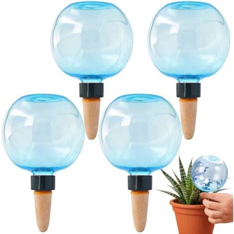 Lot de 4 Boules d’Arrosage Automatique 500 ml pour Plantes d’Intérieur, Balcon et Jardin – Bulbes Transparentes (1/5)