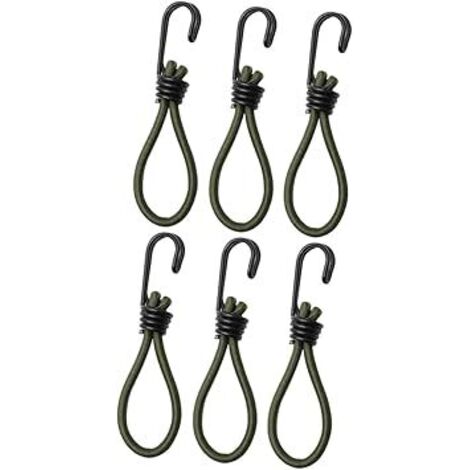 Lot de 6 Boucles de Tente de Camping Résistantes à l’Usure avec Cordon Élastique Réglable pour Moto Vélo Bagages ou Usage Militaire (1/5)