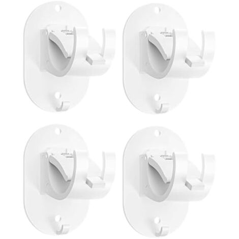 4 Pièces Supports de Tringle à Rideaux Sans Perçage – Crochets Adhésifs pour Fenêtre, Fixation Rapide et Discrète (Blanc) (1/5)
