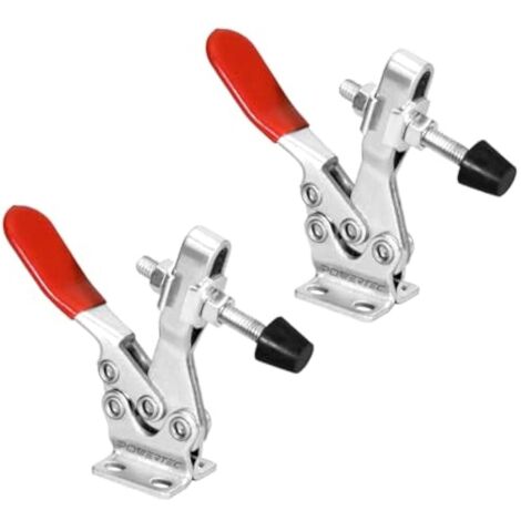 Lot de 2 Colliers de Serrage à Bascule Horizontaux 225D – Charge Maximale 226,8 kg – Dégagement Rapide avec Pointe en Caoutchouc Antidérapant (1/4)
