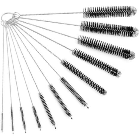 Lot de 12 Brosses de Nettoyage en Nylon pour Bouteilles, Biberons, Tubes, Bouilloires, Claviers et Verres – Idéal pour Nettoyage Profond (1/5)