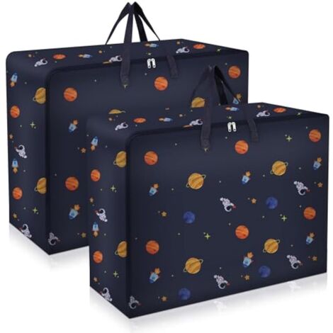 2 Pièces Sac de Rangement Grand Format 105 L avec Fermeture Éclair Double, Étanche et Robuste pour Vêtements, Couettes ou Déménagement