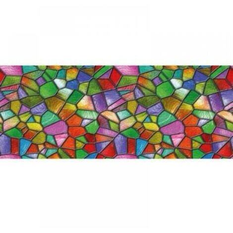 Film de confidentialité pour vitrage – Autocollant décoratif opaque 58 x 120 cm, motif vitrail, facile à poser sur fenêtre ou porte de douche (1/4)