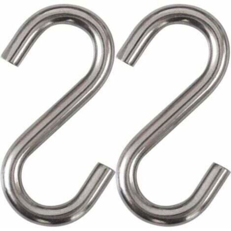 Crochets en S robustes en acier inoxydable 304 – Lot de 2, 7,6 cm, pour hamac ou balançoire, qualité industrielle (1/4)