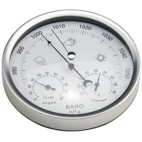 Station météo analogique avec baromètre, thermomètre et hygromètre – TRIMEC – Design sobre et lecture intuitive (1/4)