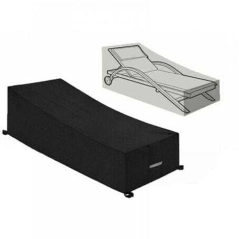 Housse de protection pour transat et bain de soleil – Oxford 210D imperméable, anti-UV et coupe-vent – Noir (210 x 75 x 40/80 cm) – 1 pièce (1/3)