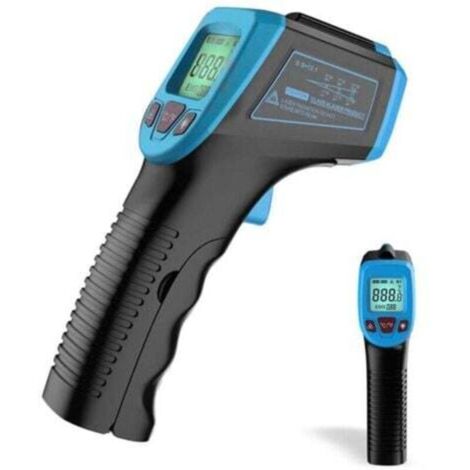 Thermomètre infrarouge sans contact TRIMEC – plage -50 °C à 600 °C, écran LCD bleu, laser précis, pour industrie et cuisine (1/4)