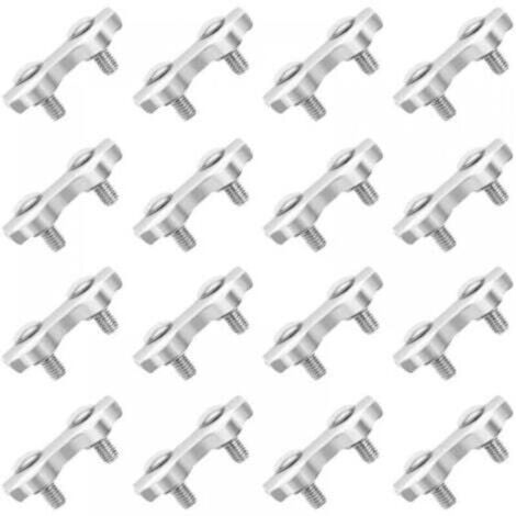 Pince à câble inox M2 – Lot de 18 pinces doubles pour câble acier de 2 mm, résistantes et anti-corrosion (1/4)