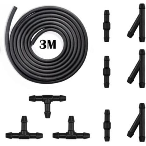 Kit de tuyaux lave-glace 3 mètres – 9 pièces avec buses et raccords compatibles toutes voitures (1/4)