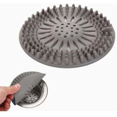Filtre de vidange en silicone avec ventouse – Protection universelle pour évier, baignoire et lavabo – Lot de 4 pièces (1/4)