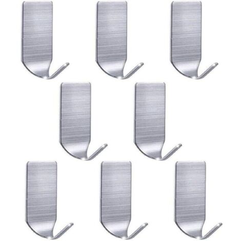 Crochets muraux en acier inoxydable résistants à l’eau – Lot de 8, idéaux pour robes, serviettes, clés, sacs et guirlandes décoratives (1/4)