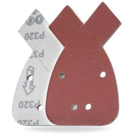 Feuilles abrasives grain 320 auto-agrippantes – 20 pièces 140 x 95 mm, 4 trous, papier abrasif arrière + 2 pointes de rechange (1/4)