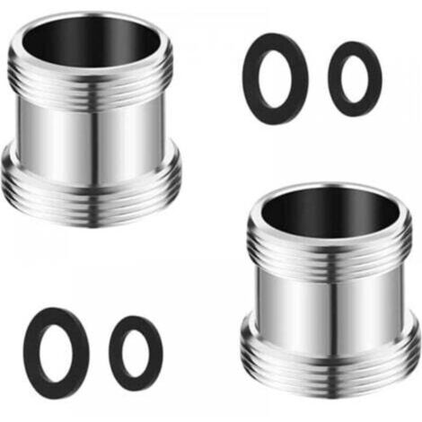 Adaptateur Robinet Mâle-Mâle 22/24 mm – 2 Pièces en laiton, compatible filtre eau cuisine et aérateur (1/4)