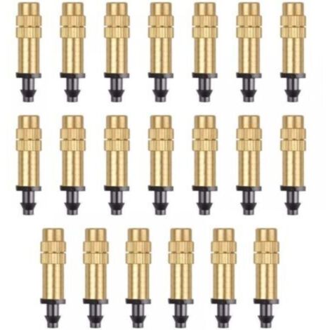 Buse d’atomisation réglable en cuivre – Lot de 20 pièces, 4 mm et 7 mm, pour irrigation goutte à goutte, refroidissement et serre (1/4)