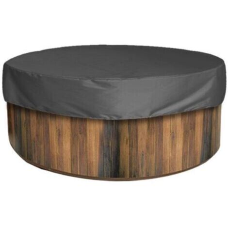 Housse de protection étanche pour spa extérieur rond – 160 x 90 cm, noir, résistante aux UV et anti-poussière