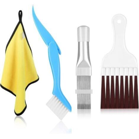 Peigne pour ailettes de climatiseur – 4 pièces en acier inoxydable avec chiffon de nettoyage pour condenseur (1/4)
