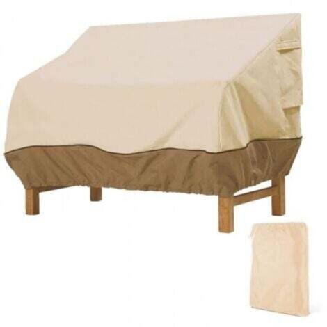 Housse de protection pour banc extérieur en tissu Oxford imperméable, anti-UV et résistante au vent – Beige, 85 × 80 × 91,5 cm (1/4)