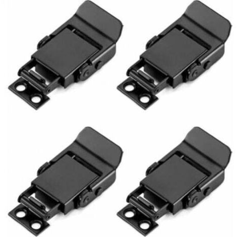 Fermeture à levier en acier inoxydable noir – Lot de 4 loquets à bascule pour caisse, coffret et boîte (1/4)