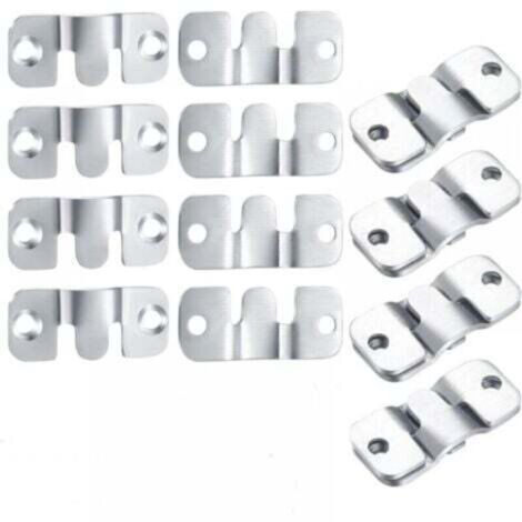 Support mural encastré pour cadres photos et miroirs – Lot de 8 crochets de fixation discrète en acier zingué (1/4)
