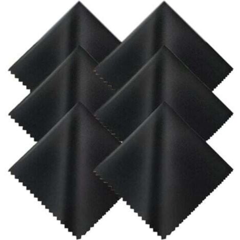 Chiffon de nettoyage pour lunettes et écrans – Microfibre noire 15 x 18 cm – Lot de 6 pièces (1/4)