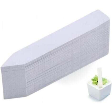 Étiquettes de plantes en plastique blanc imperméables – Lot de 100 pièces, format 10 × 2 cm, idéales pour jardinage et marquage durable (1/4)