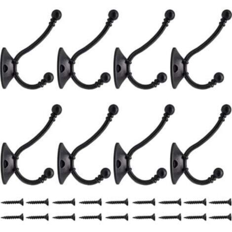 Patères murales vintage en métal – Lot de 8 crochets rétro pour porte-manteau, salle de bain et cuisine (1/4)