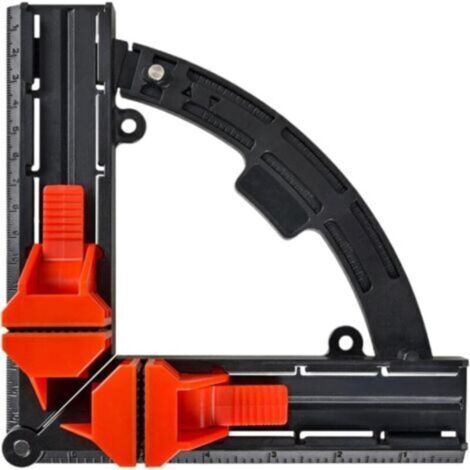 Pince de positionnement multi-angle noire – 17,8 cm, réglable 30° à 90°, idéale pour étagères et armoires (1/4)