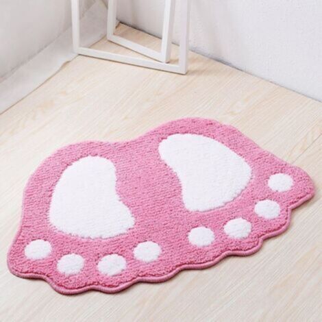 Tapis de bain antidérapant rose 67 x 48 cm – séchage rapide, idéal pour salle de bain, cuisine et couloir, facile à entretenir (1/4)