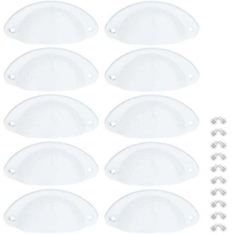 Poignées de meuble vintage en coquillage blanc, 10 pièces, 82 mm, pour tiroirs et armoires (1/4)