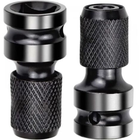 Adaptateur de douille 1/2″ vers 1/4″ pour clés à chocs – Lot de 2, dégagement rapide, acier trempé, compatible cliquets et embouts (1/4)