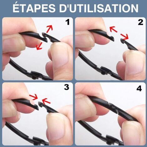 30 Anneaux de Rideau Noirs en Métal 50 mm à Ouvrir – Convient pour Rideaux de Douche, Porte ou Fenêtre (1/3)