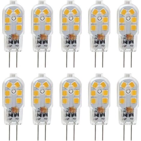 Ampoule LED G4 12 V 1 W Équivalent 10 W Halogène 200 lm Blanc Chaud 3000 K Angle 360° Sans Flicker Non Dimmable Lot de 10 (1/4)