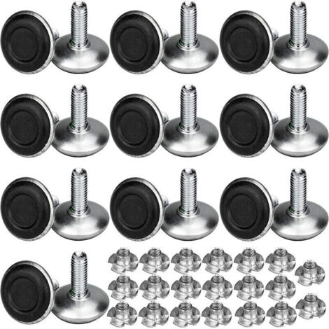 20 Pieds Réglables pour Meuble M8 × 20 × 30 mm avec Écrou à Griffes – Support de Nivellement pour Chaise, Table et Étagère (1/4)