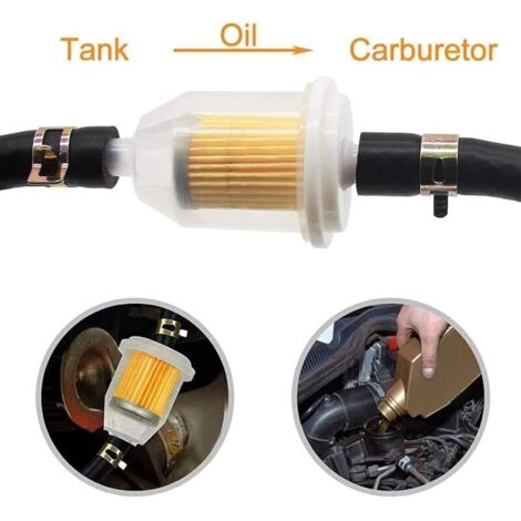 Durite à carburant 2 mètres + 2 filtres à essence + 10 colliers en acier inoxydable pour tondeuse, scooter et moto (1/3)